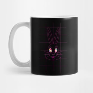 GRID DRAWING of a easter bunny pink purple violet Mug